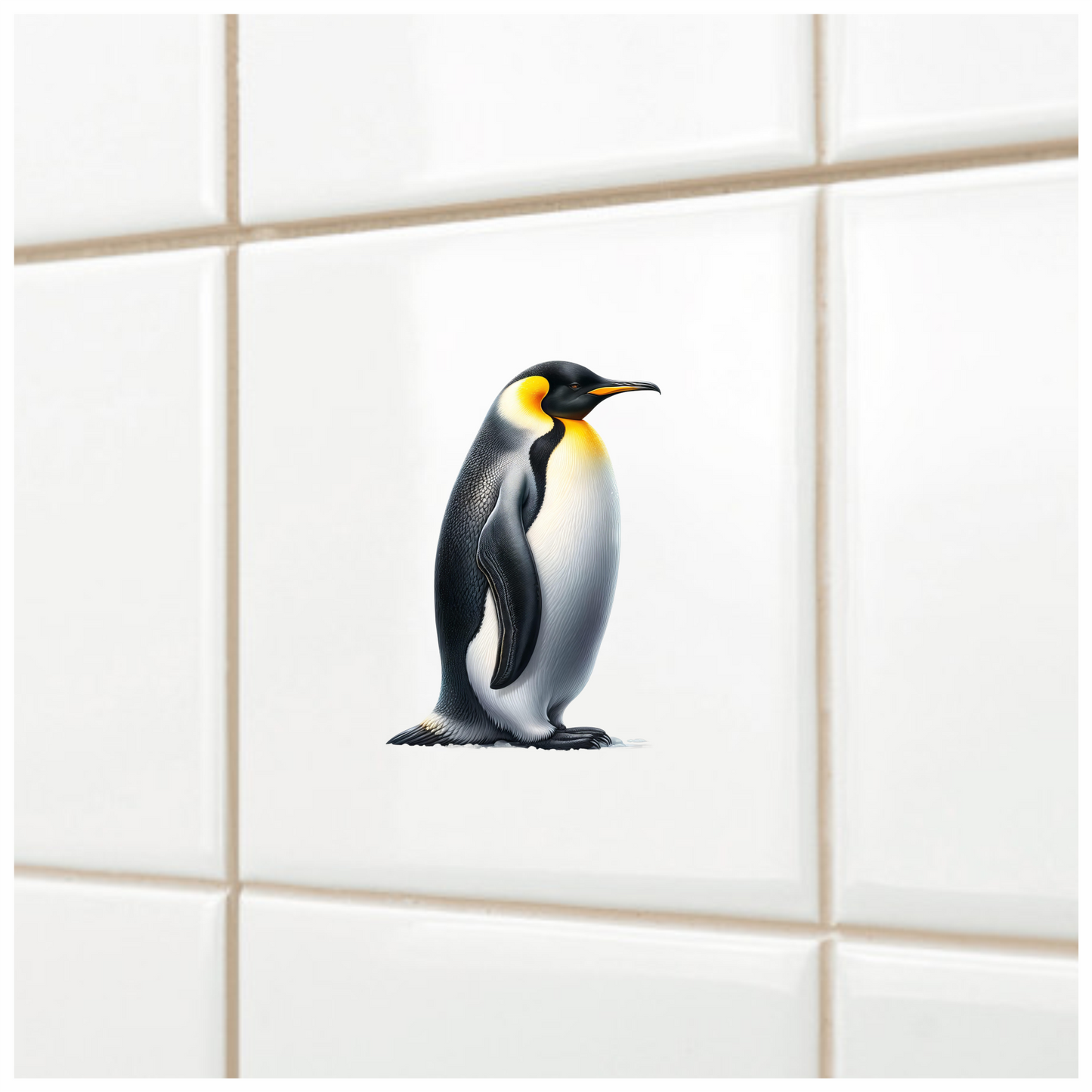 Black Emperor Penguin Standing Tall Vinyl Sticker Decal