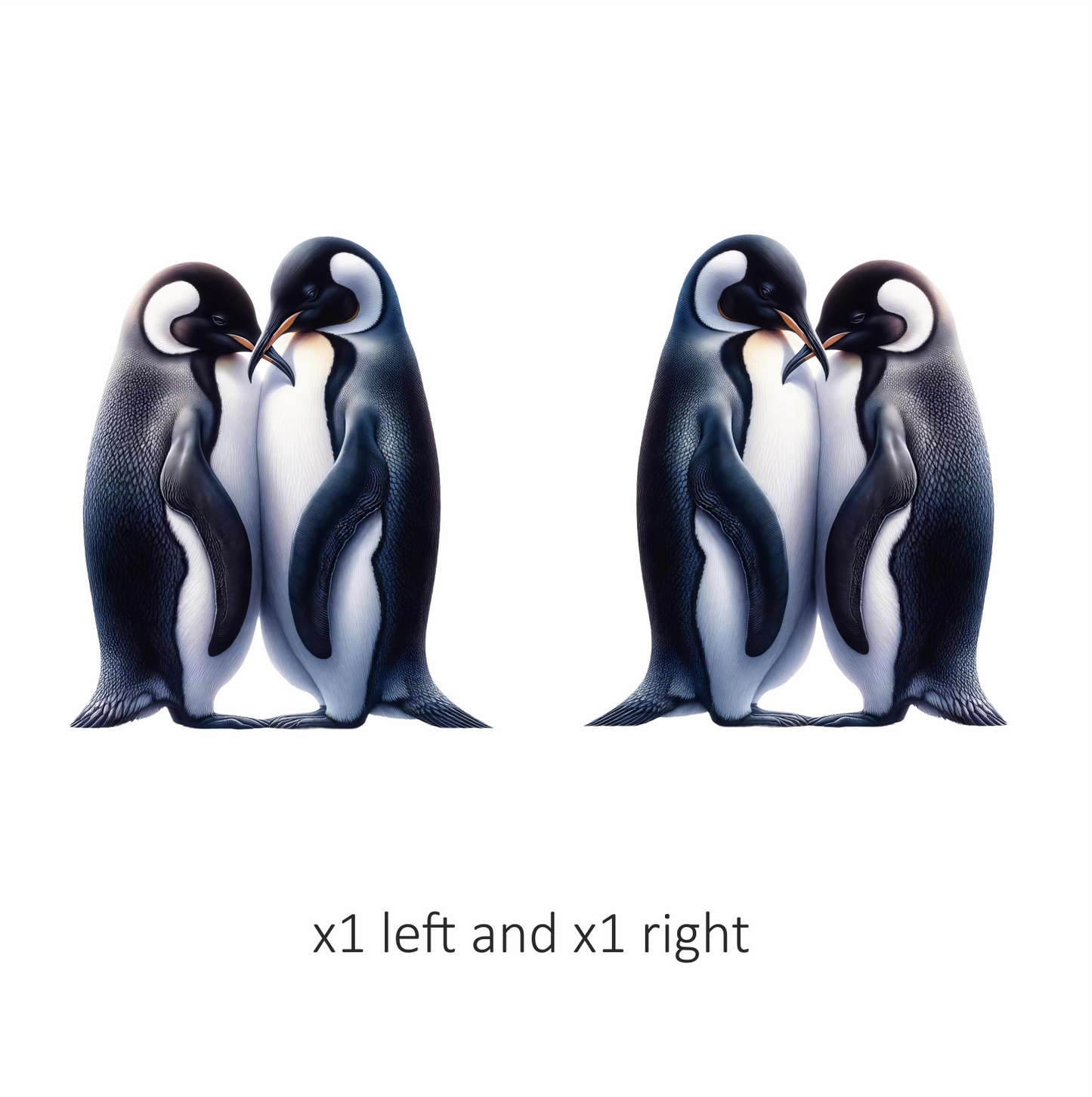 Black Emperor Penguin Pair Loving Vinyl Sticker Decal