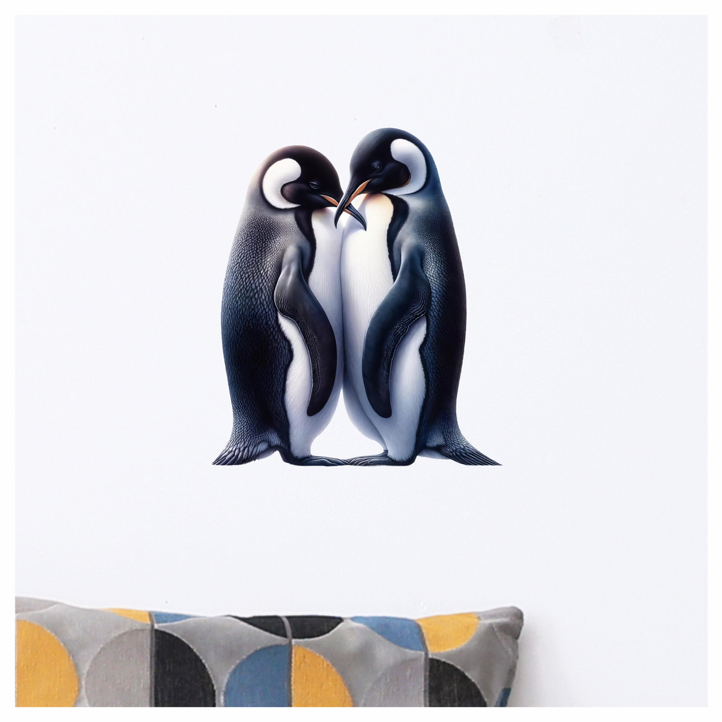 Black Emperor Penguin Pair Loving Vinyl Sticker Decal