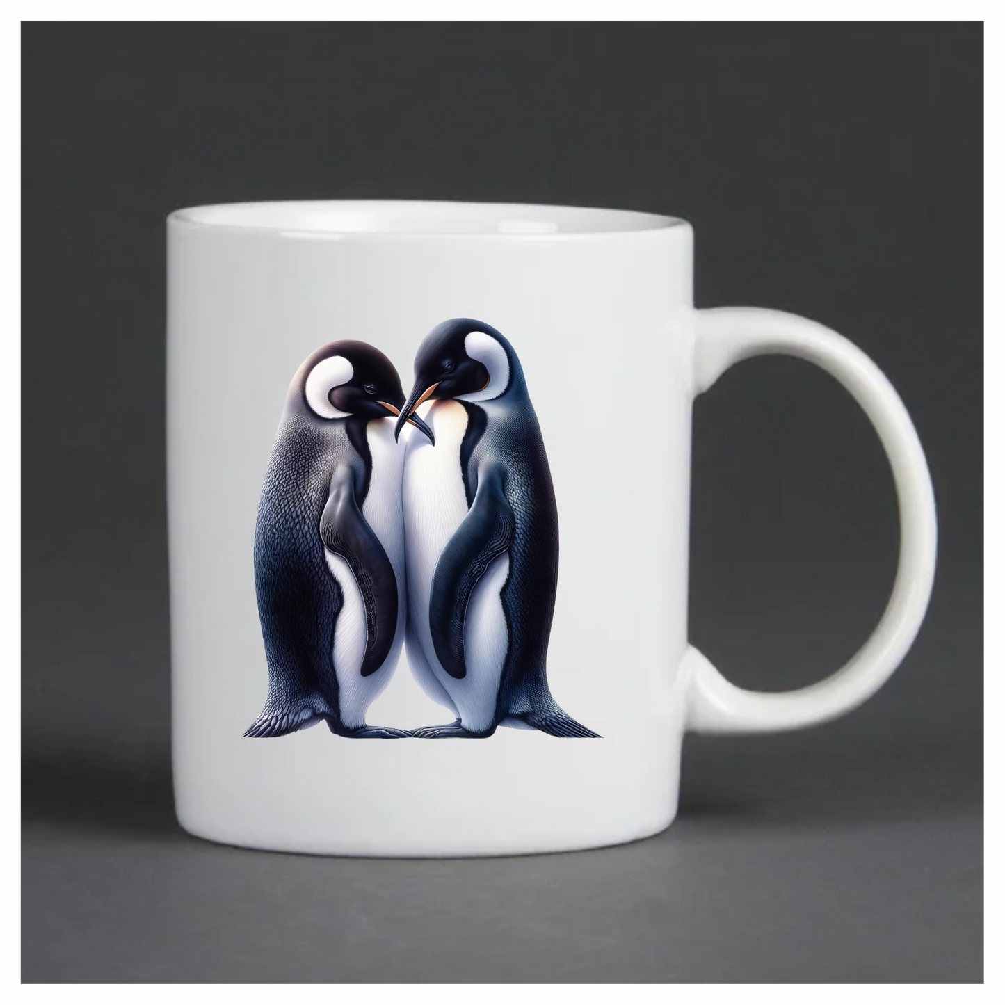 Black Emperor Penguin Pair Loving Vinyl Sticker Decal