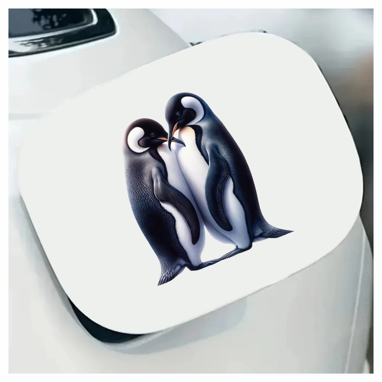 Black Emperor Penguin Pair Loving Vinyl Sticker Decal