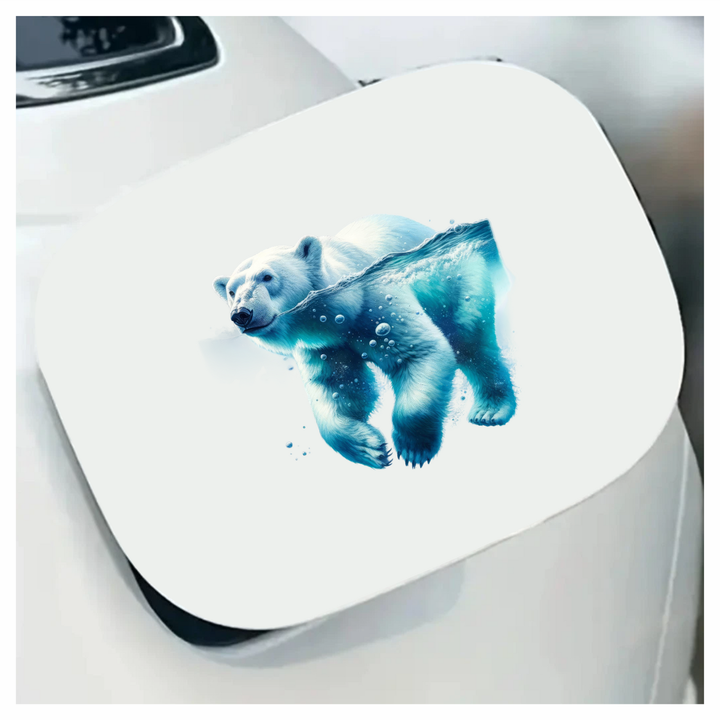 White Polar Bear Swimming Underwater Vinyl Sticker Decal