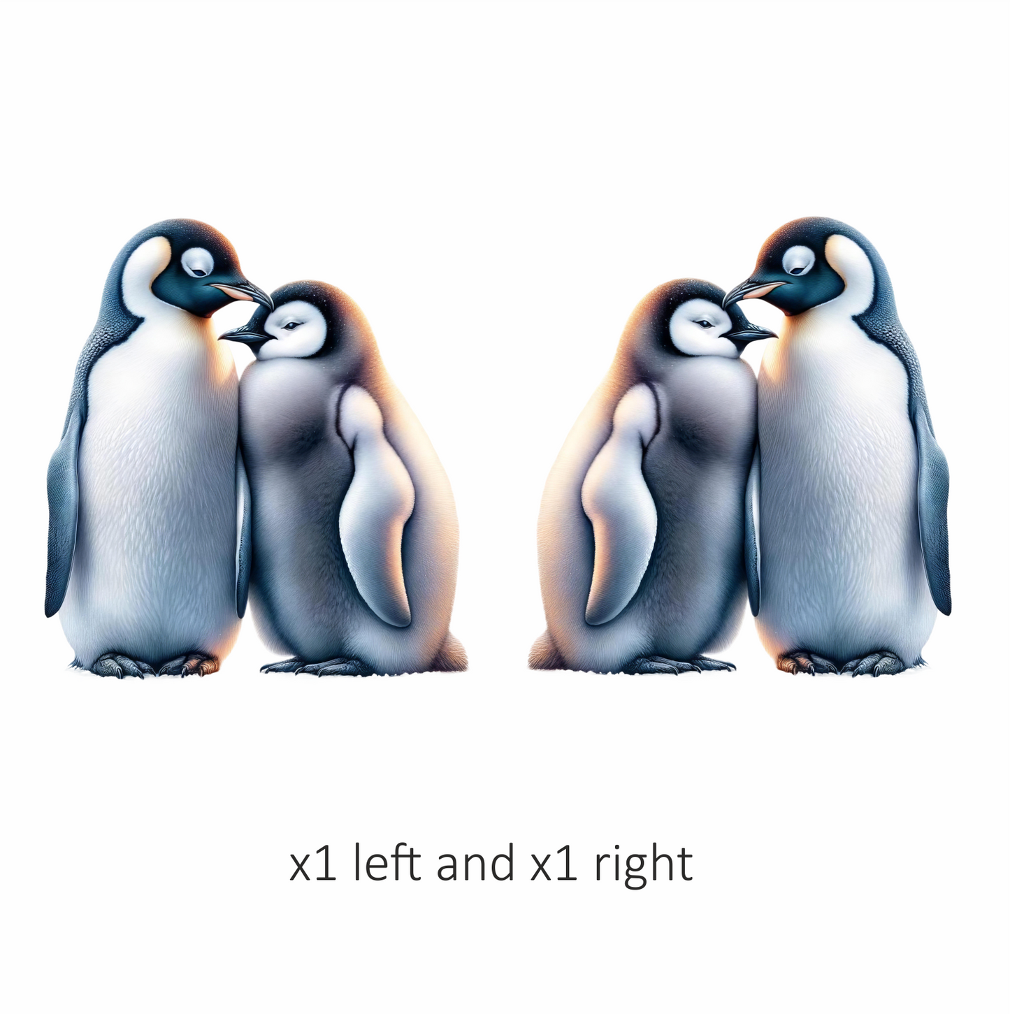 Black White Penguin Pair Standing Close Vinyl Sticker Decal