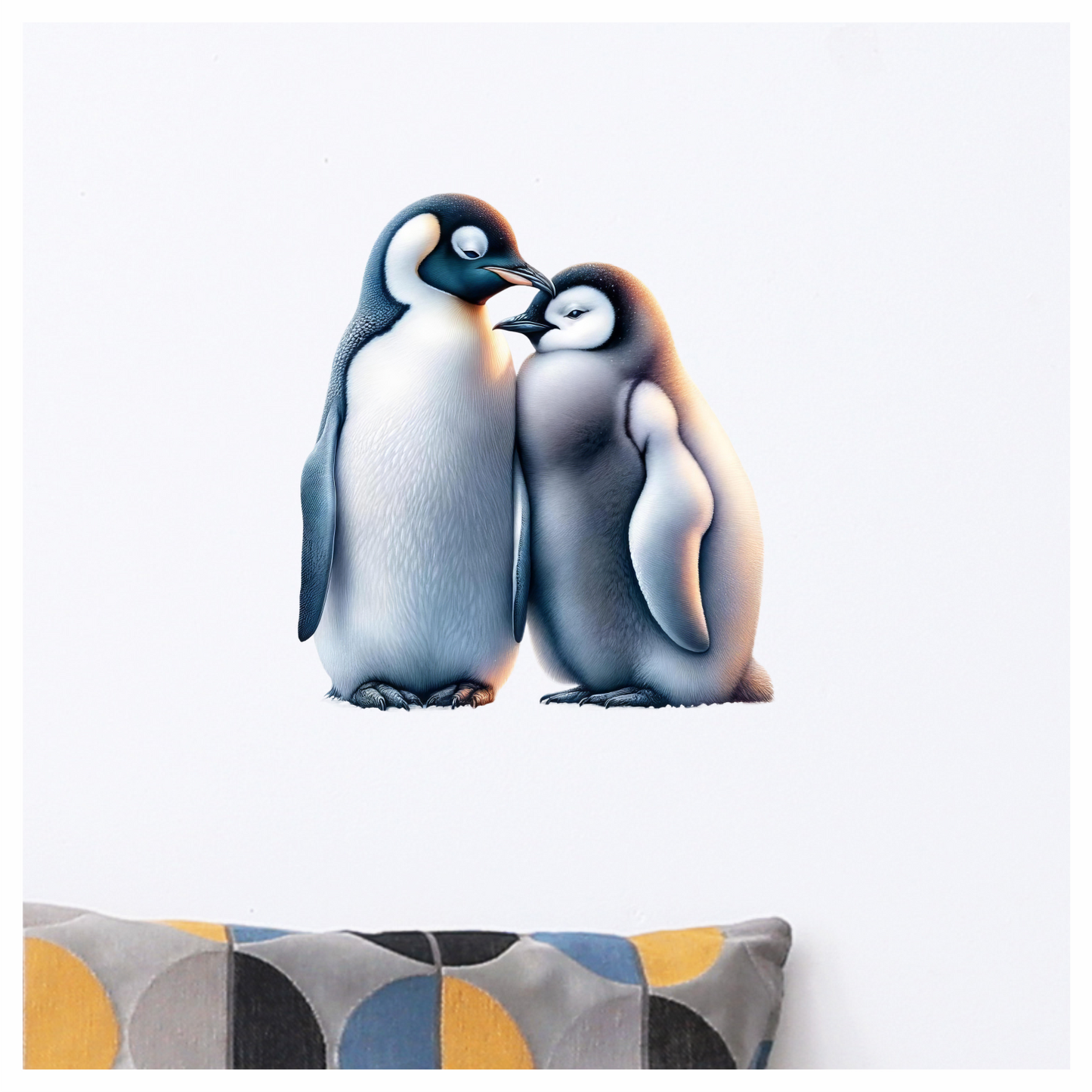 Black White Penguin Pair Standing Close Vinyl Sticker Decal
