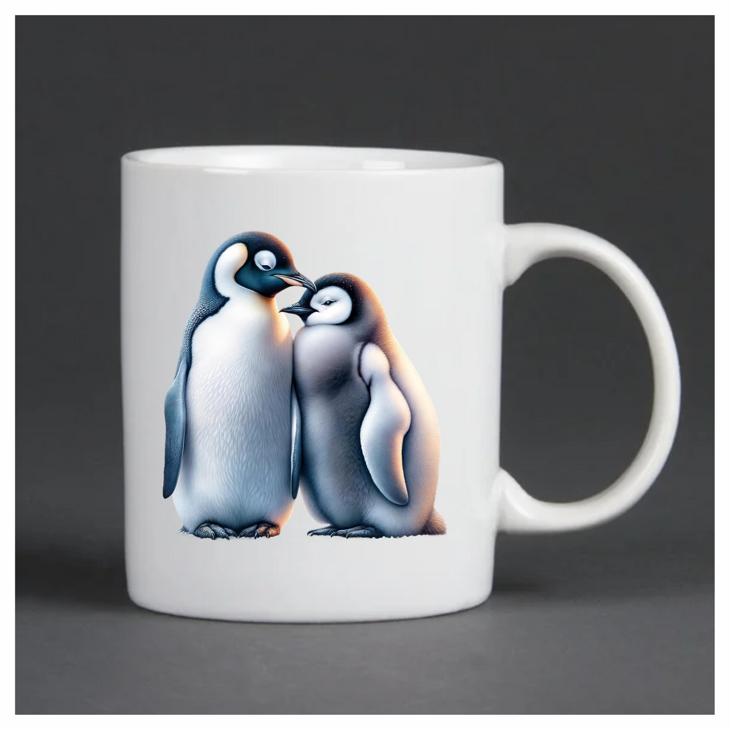 Black White Penguin Pair Standing Close Vinyl Sticker Decal