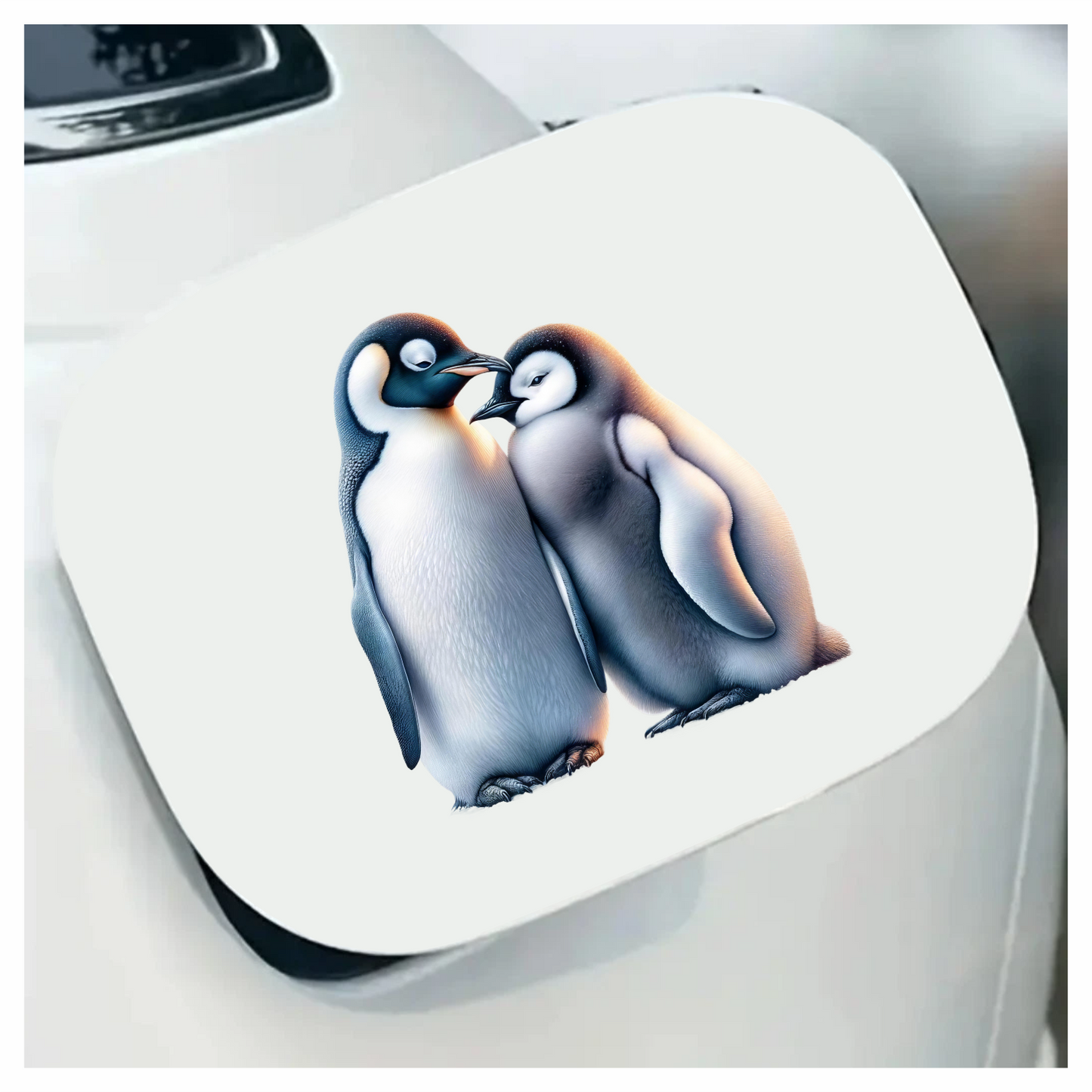 Black White Penguin Pair Standing Close Vinyl Sticker Decal