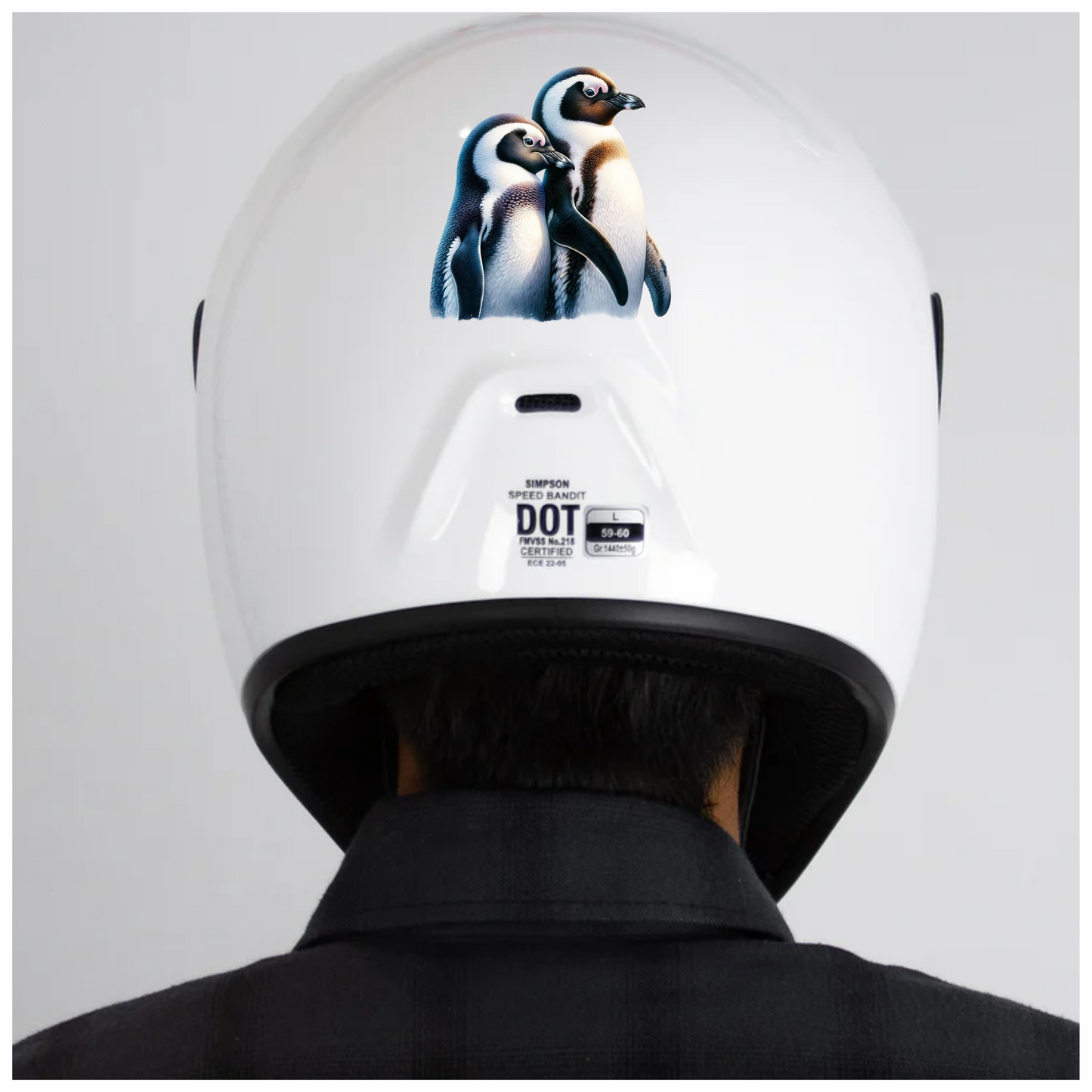 Black White Penguin Pair Standing Together Vinyl Sticker Decal
