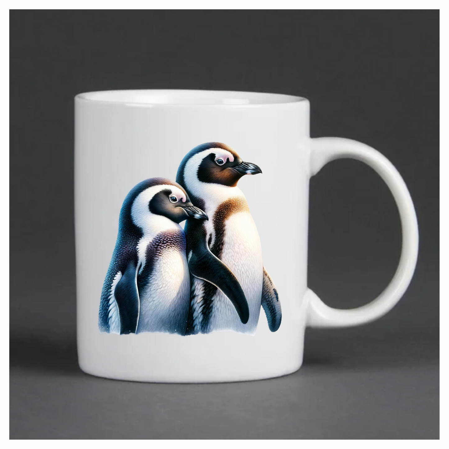 Black White Penguin Pair Standing Together Vinyl Sticker Decal