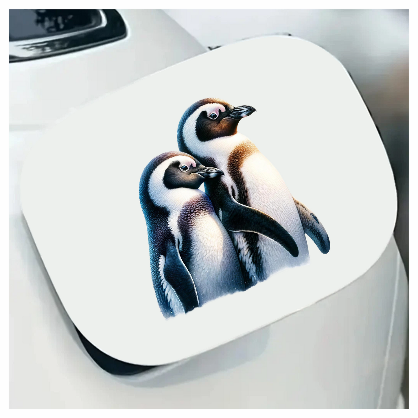 Black White Penguin Pair Standing Together Vinyl Sticker Decal