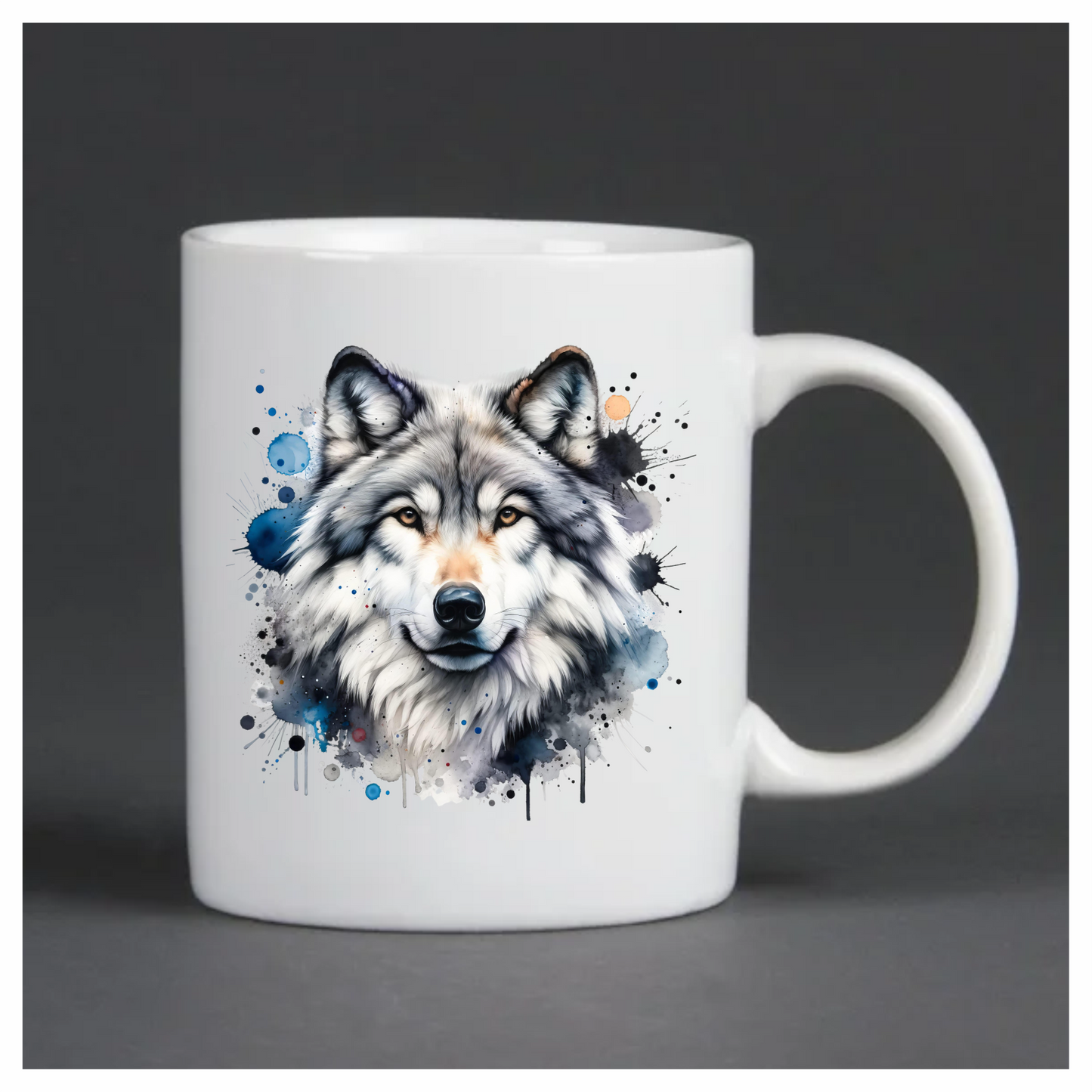 Grey Wolf Face Paint Splash Vinyl Sticker Decal