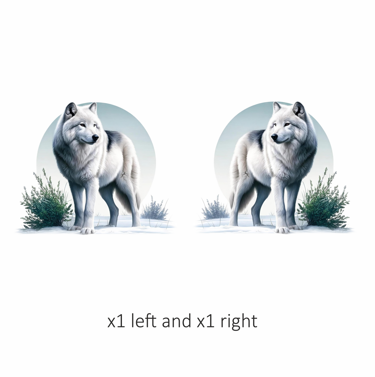 White Wolf Standing In Snow Field Vinyl Sticker Decal