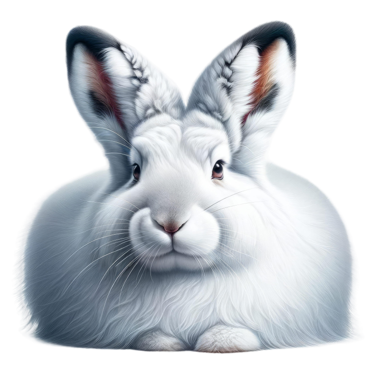 White Rabbit Sitting With Long Ears Vinyl Sticker Decal