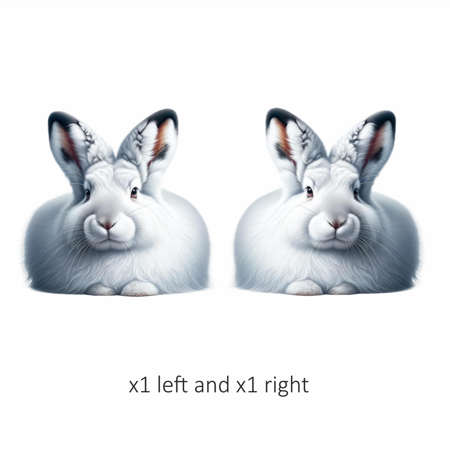 White Rabbit Sitting With Long Ears Vinyl Sticker Decal