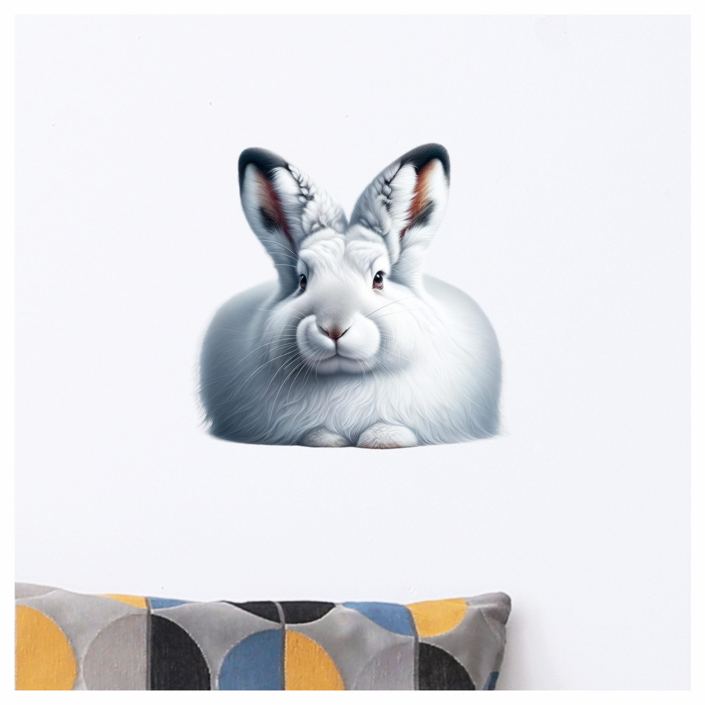 White Rabbit Sitting With Long Ears Vinyl Sticker Decal
