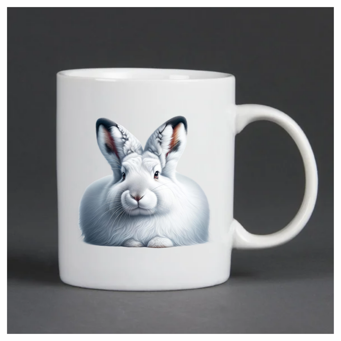 White Rabbit Sitting With Long Ears Vinyl Sticker Decal