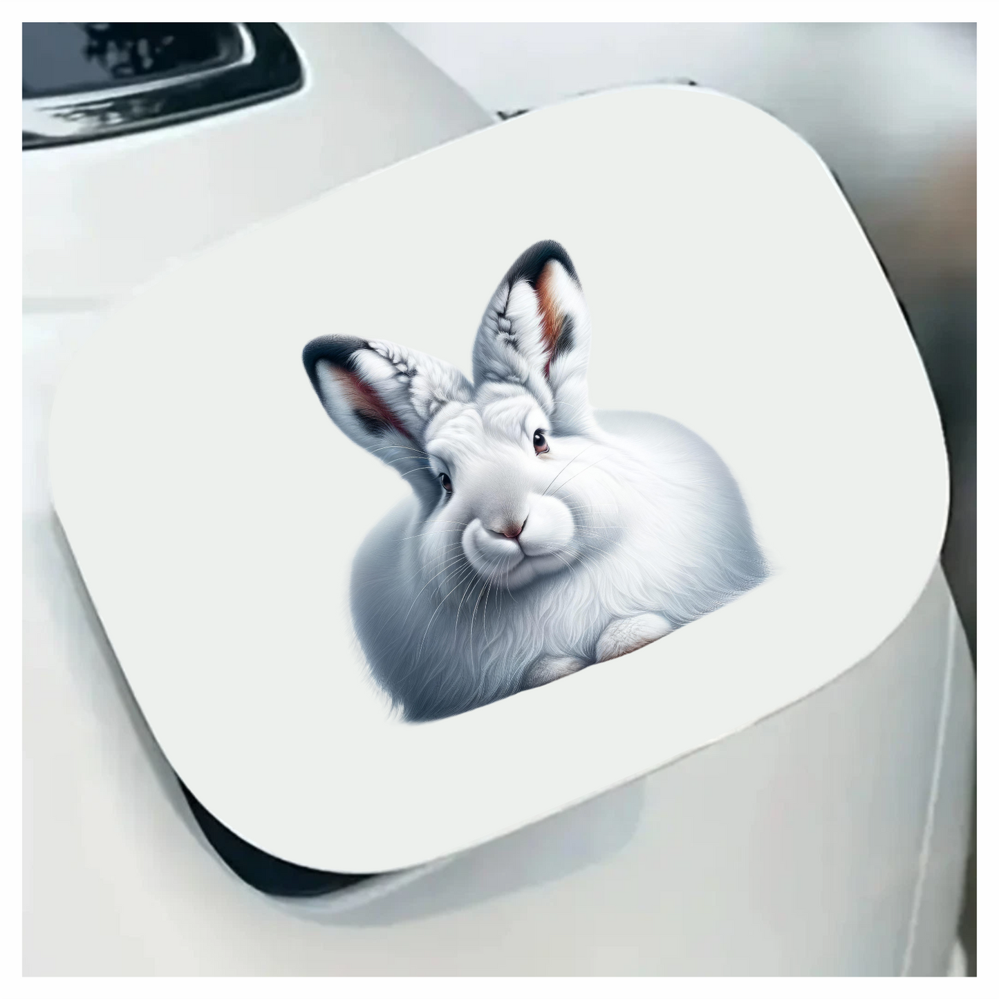 White Rabbit Sitting With Long Ears Vinyl Sticker Decal