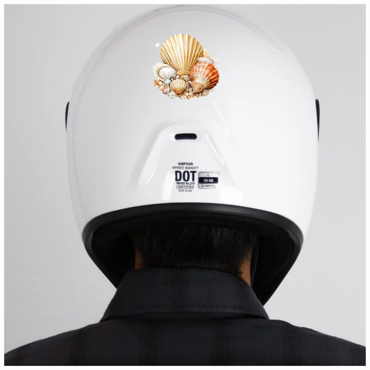 Brown Seashells With Pearls On Sand Vinyl Sticker Decal