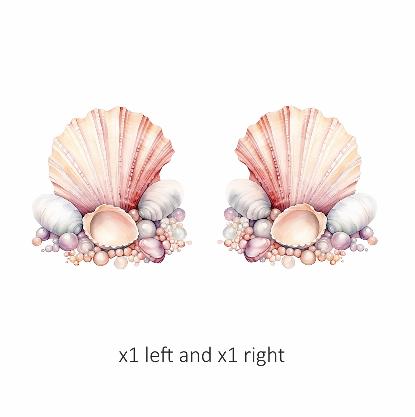 Pink Seashells With Pearls On Sand Vinyl Sticker Decal