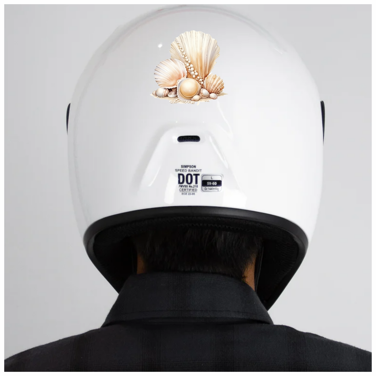Beige Seashells With Pearls On Sand Vinyl Sticker Decal