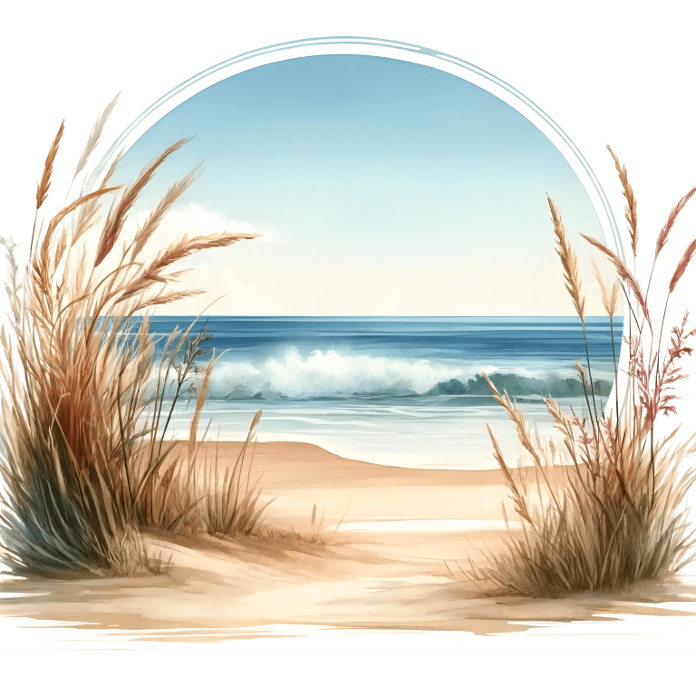 Beige Sand Dunes With Blue Ocean Vinyl Sticker Decal