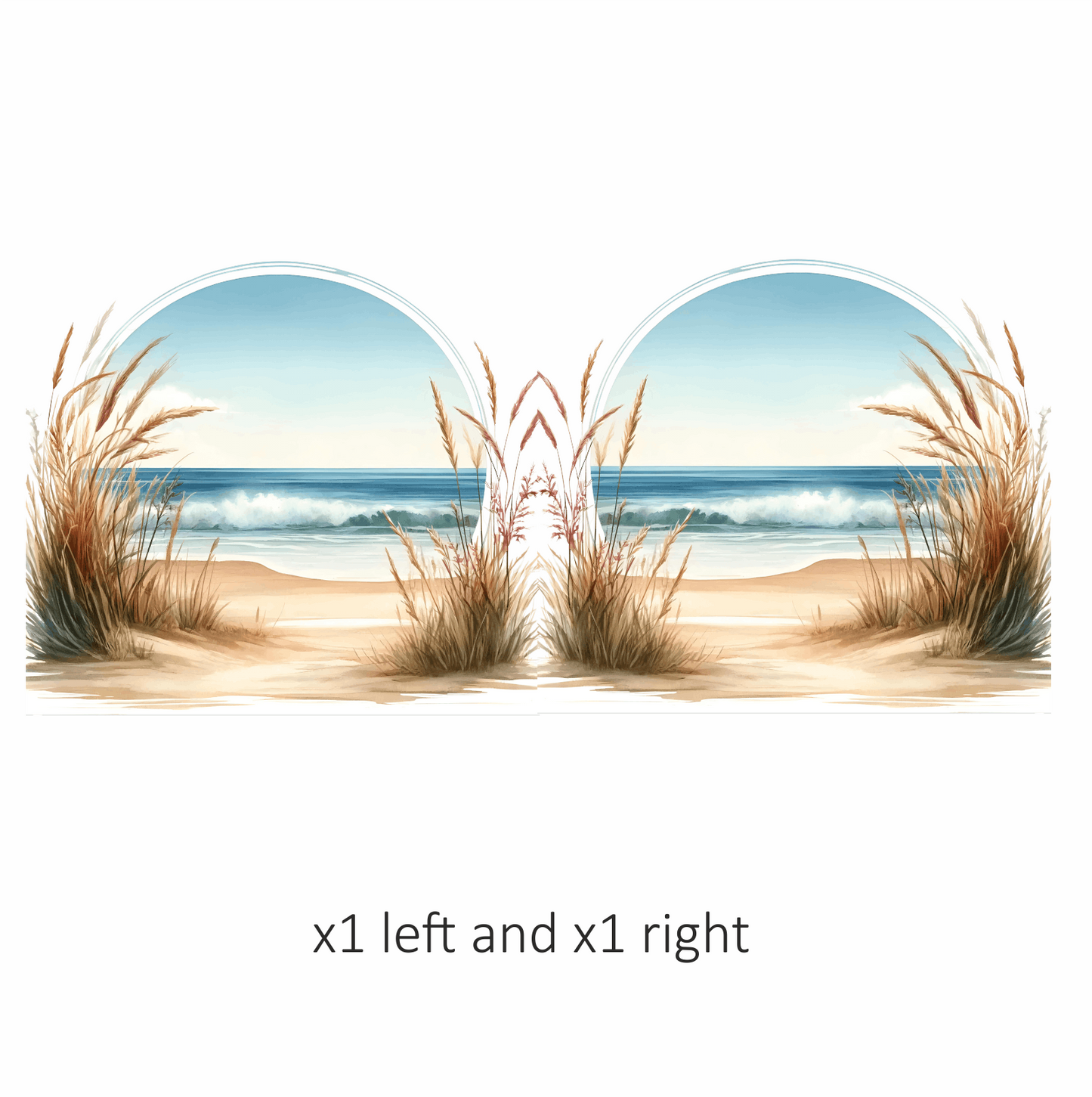 Beige Sand Dunes With Blue Ocean Vinyl Sticker Decal