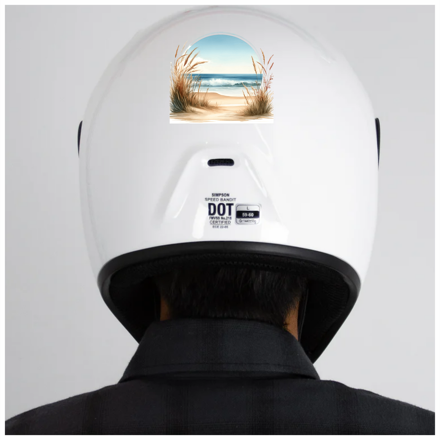 Beige Sand Dunes With Blue Ocean Vinyl Sticker Decal