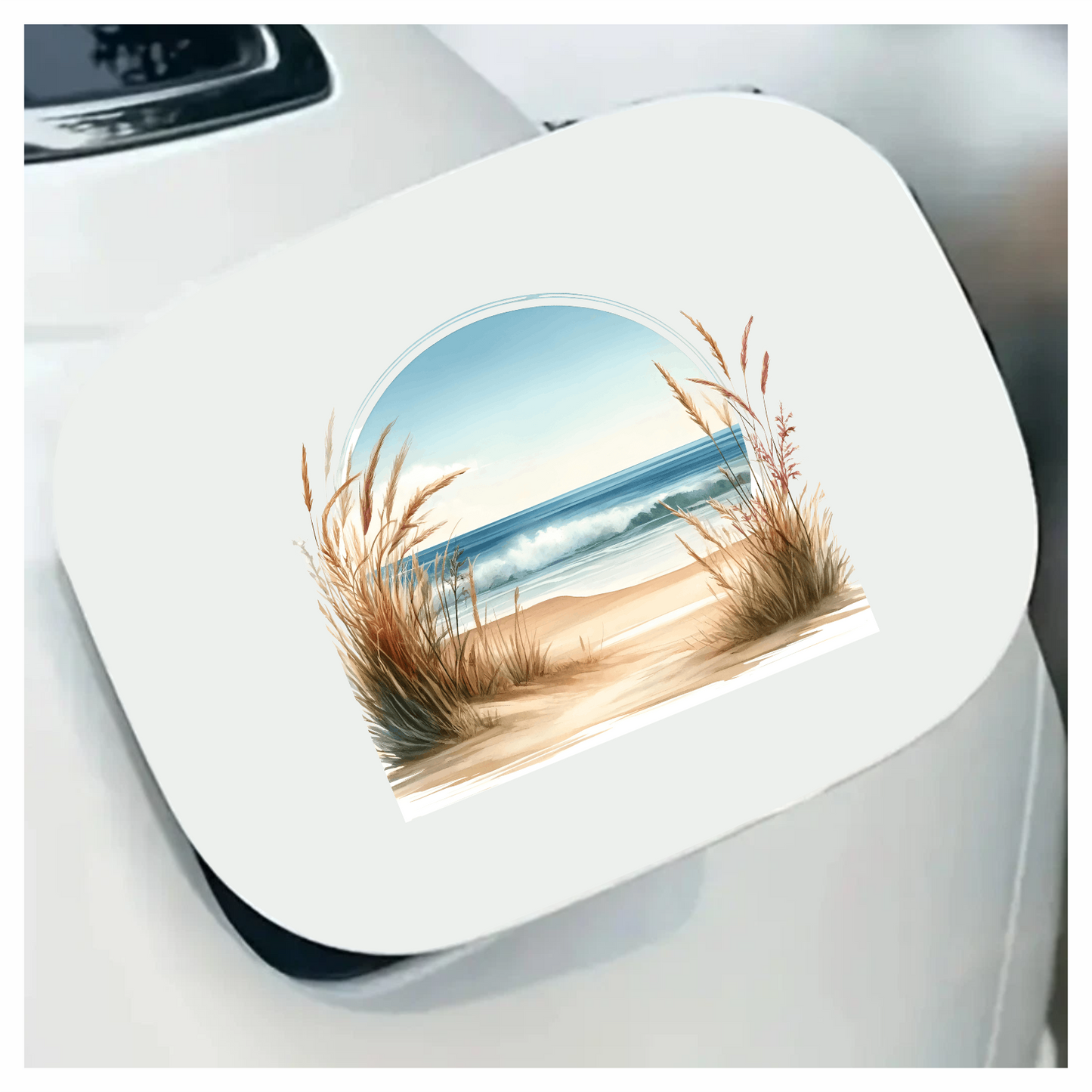 Beige Sand Dunes With Blue Ocean Vinyl Sticker Decal