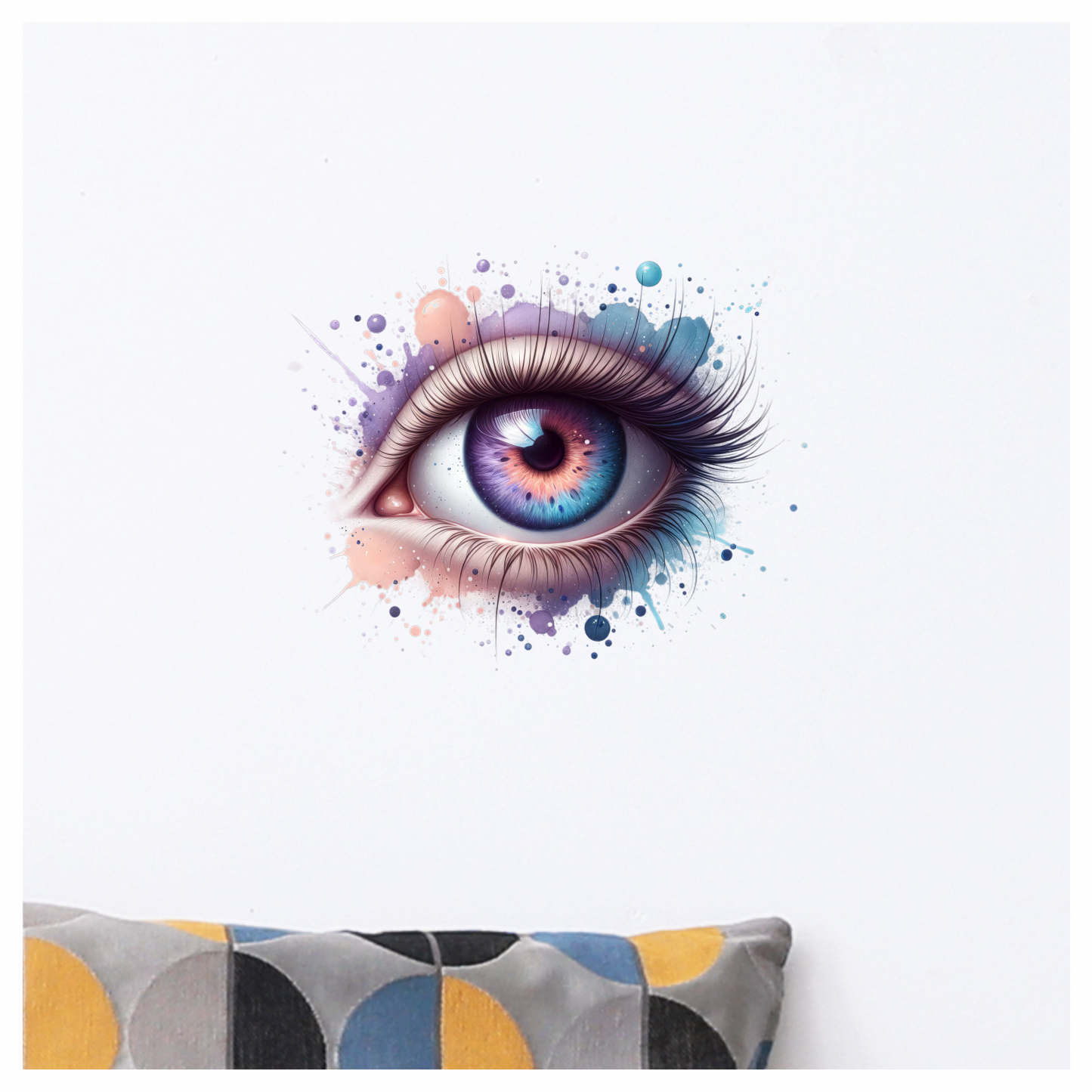 Colorful Human Eye With Paint Splash Vinyl Sticker Decal