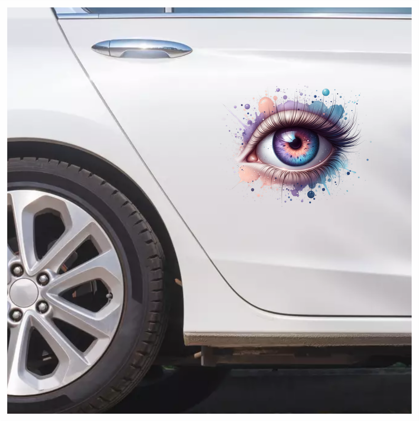 Colorful Human Eye With Paint Splash Vinyl Sticker Decal