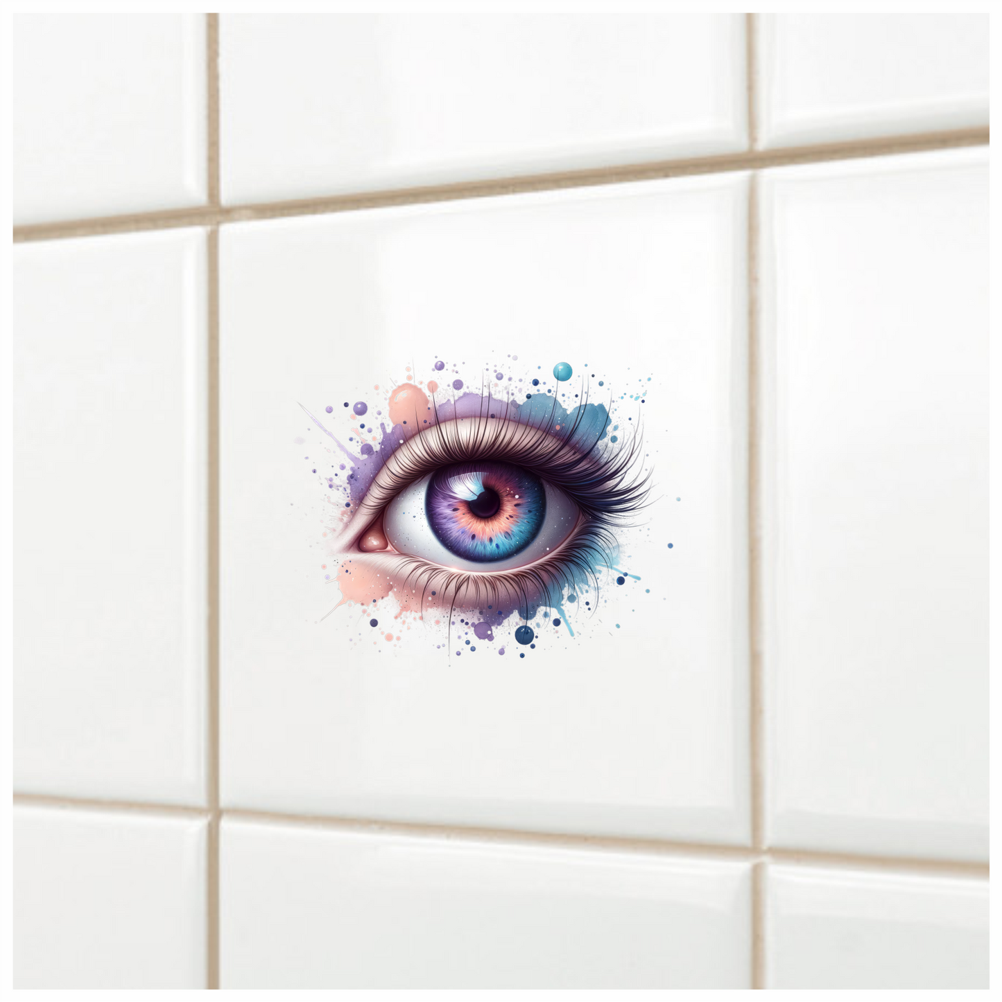 Colorful Human Eye With Paint Splash Vinyl Sticker Decal