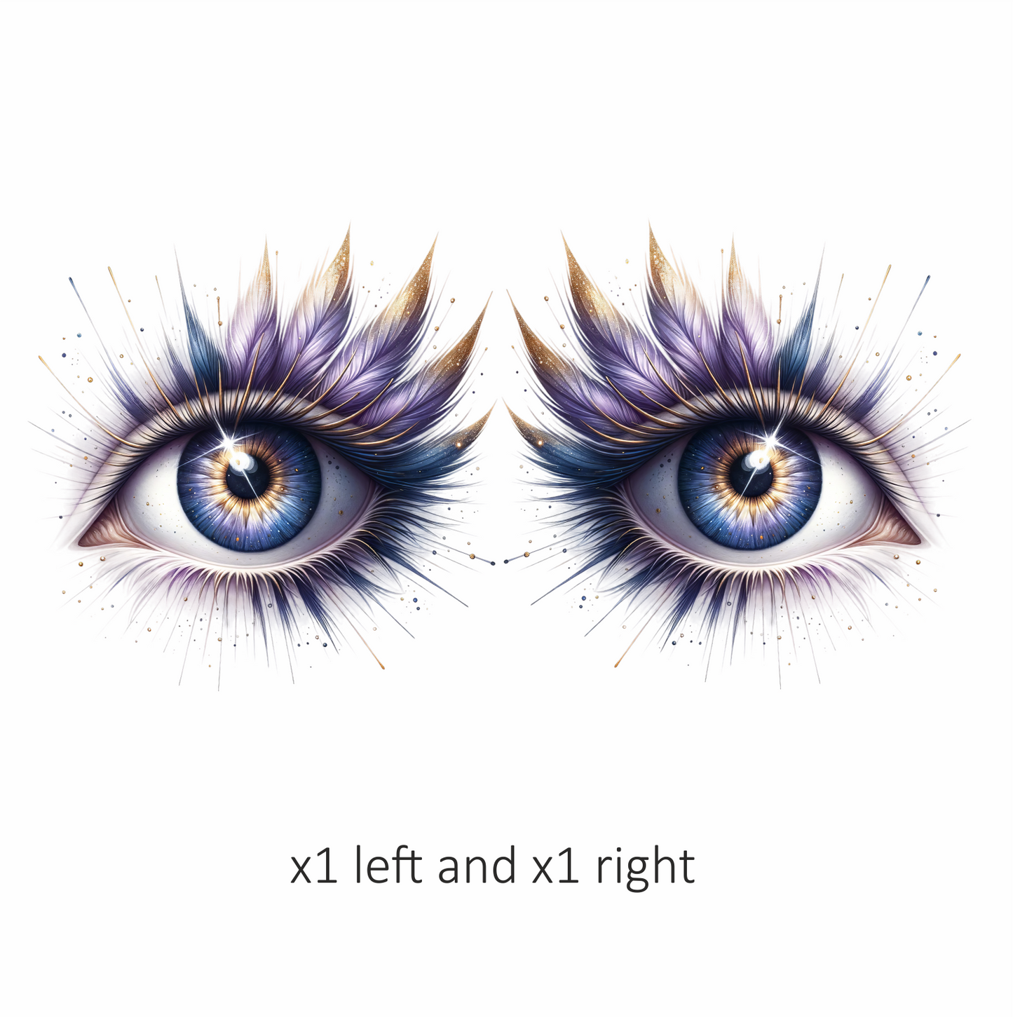 Blue Human Eye With Purple Feathers Vinyl Sticker Decal