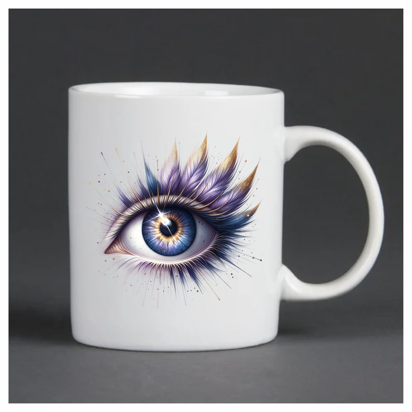 Blue Human Eye With Purple Feathers Vinyl Sticker Decal