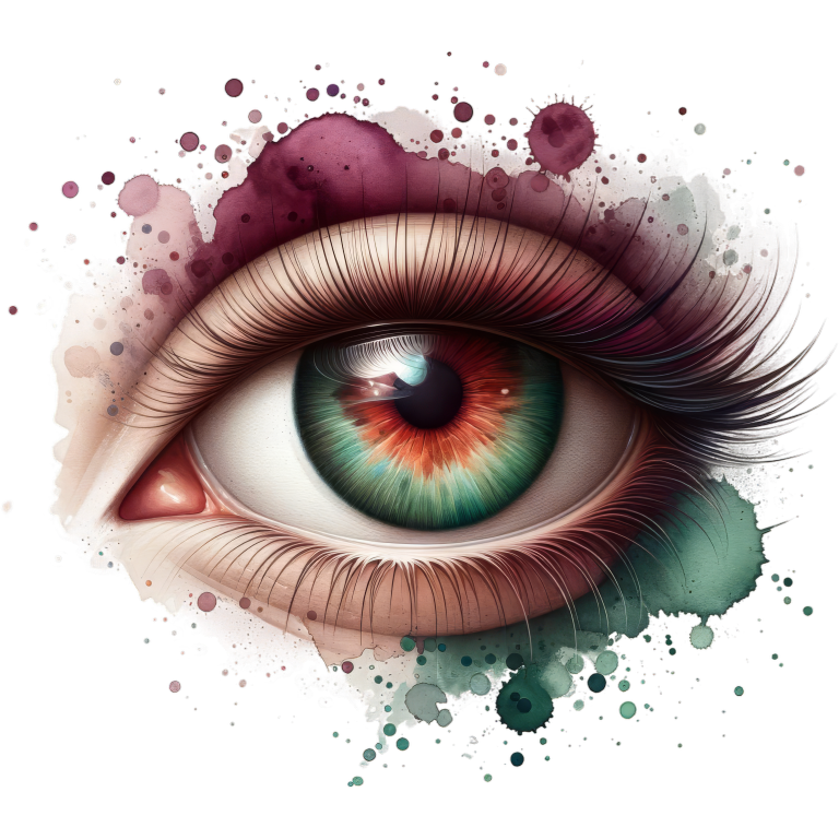 Green Human Eye With Red Accents Vinyl Sticker Decal