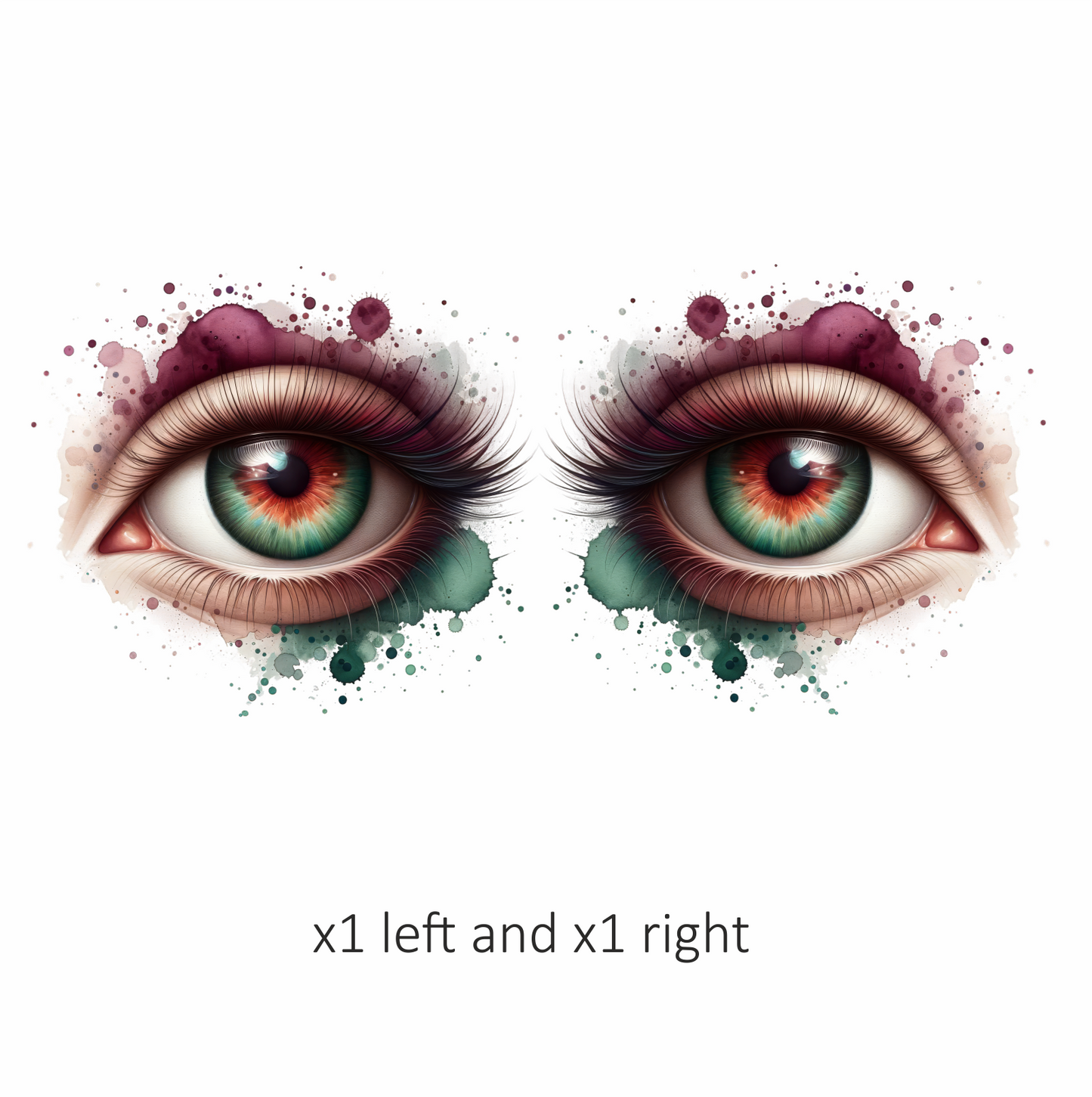 Green Human Eye With Red Accents Vinyl Sticker Decal