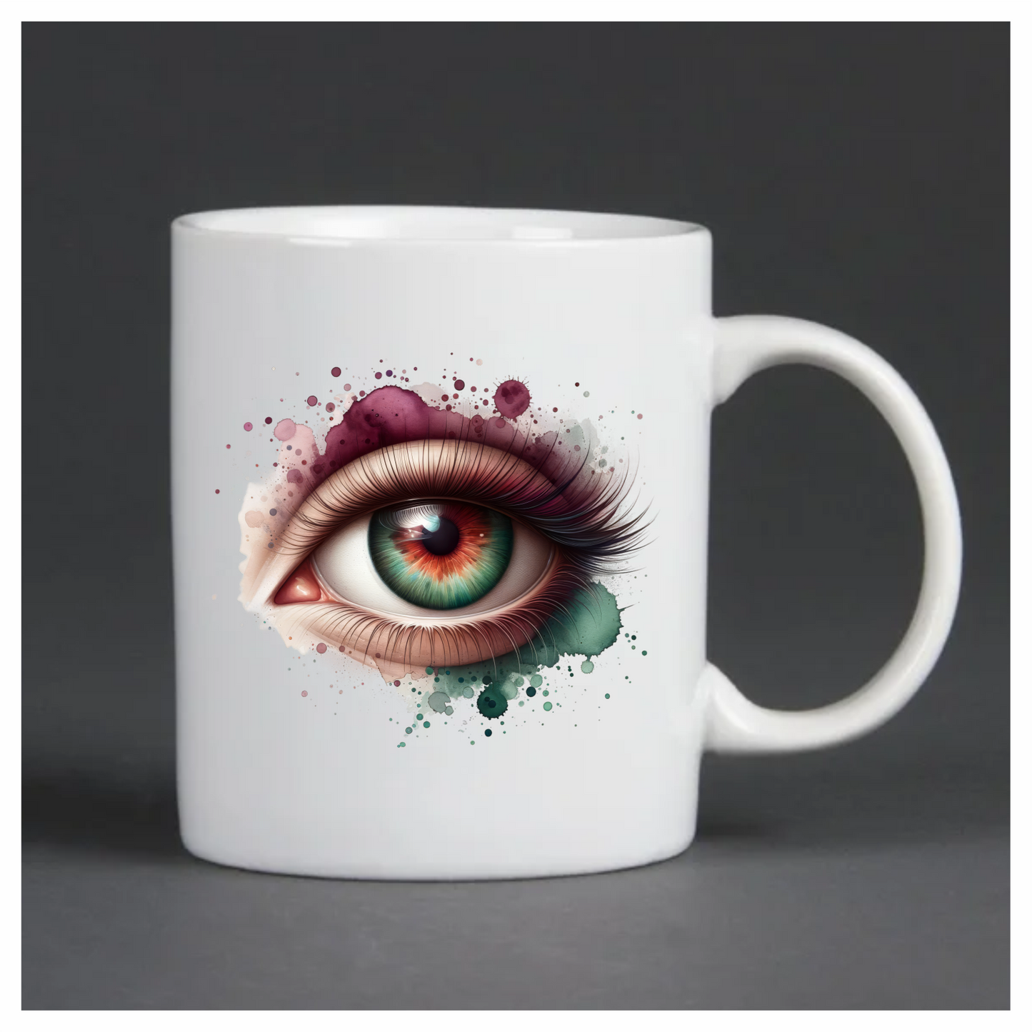Green Human Eye With Red Accents Vinyl Sticker Decal