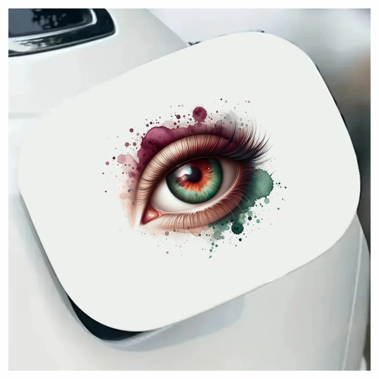 Green Human Eye With Red Accents Vinyl Sticker Decal