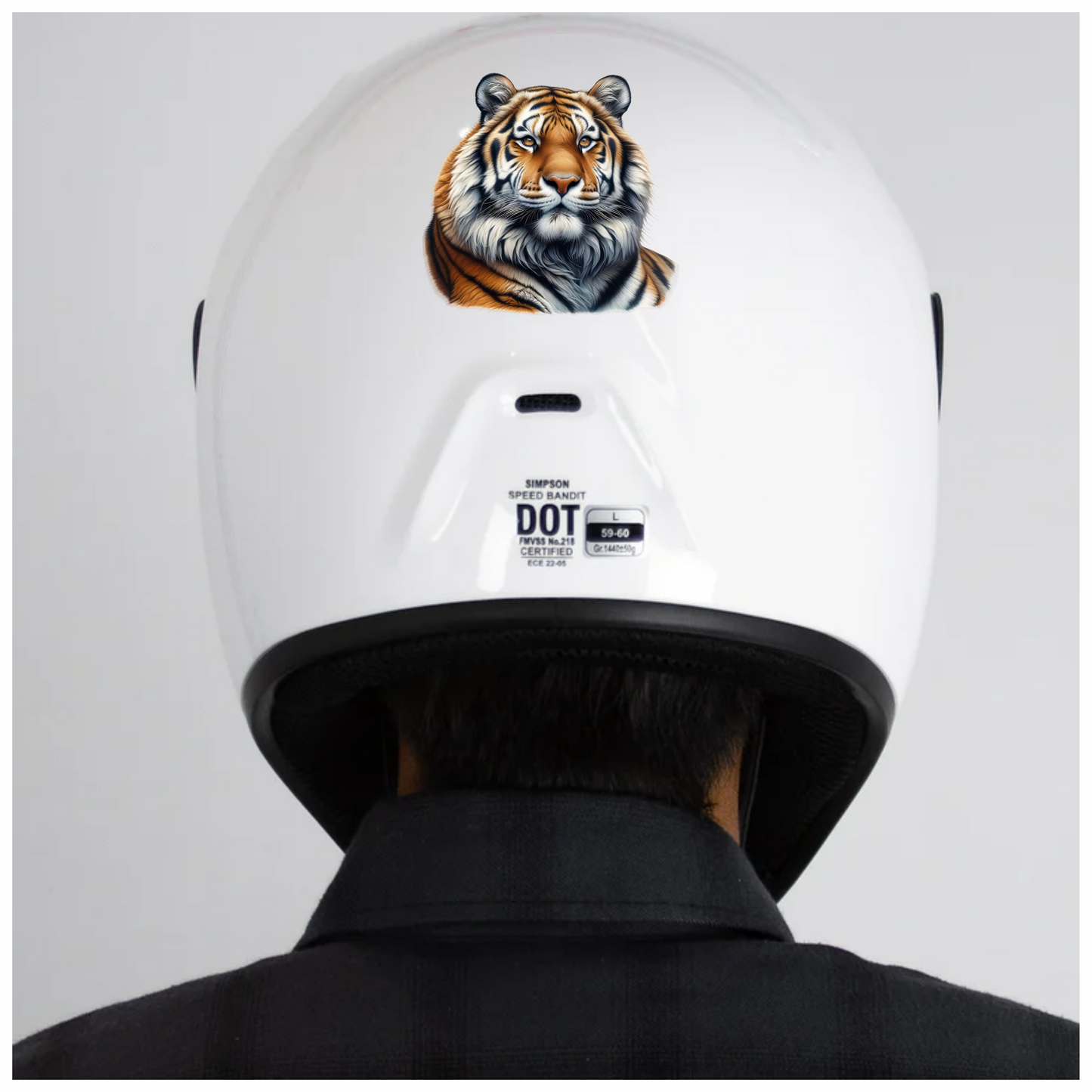 Orange Tiger With Stripes And Eyes Vinyl Sticker Decal