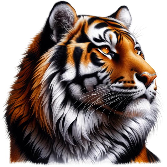 Orange Tiger With Black White Stripes Vinyl Sticker Decal