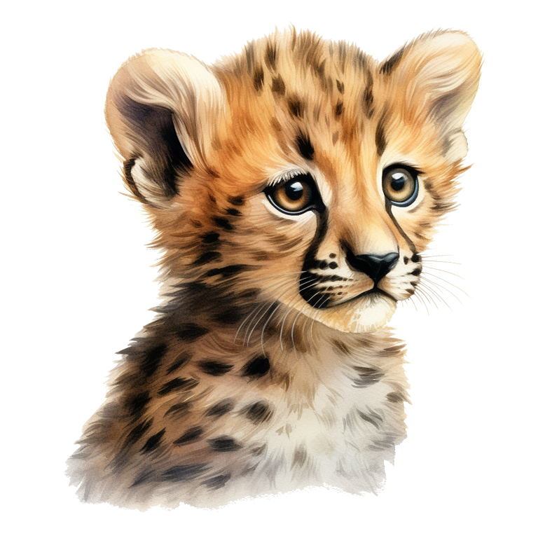 Brown Cheetah Cub With Black Spots Vinyl Sticker Decal