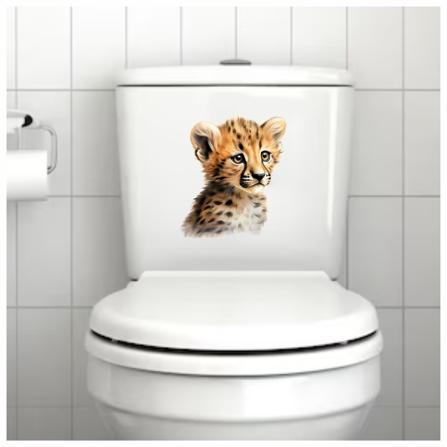 Brown Cheetah Cub With Black Spots Vinyl Sticker Decal