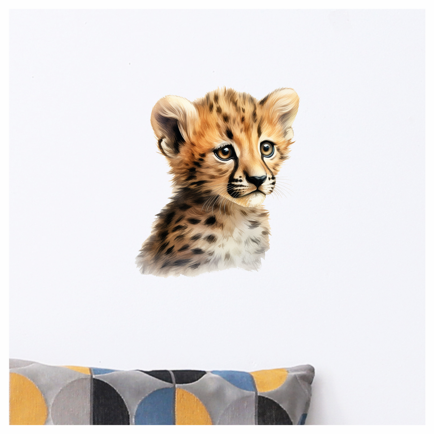 Brown Cheetah Cub With Black Spots Vinyl Sticker Decal
