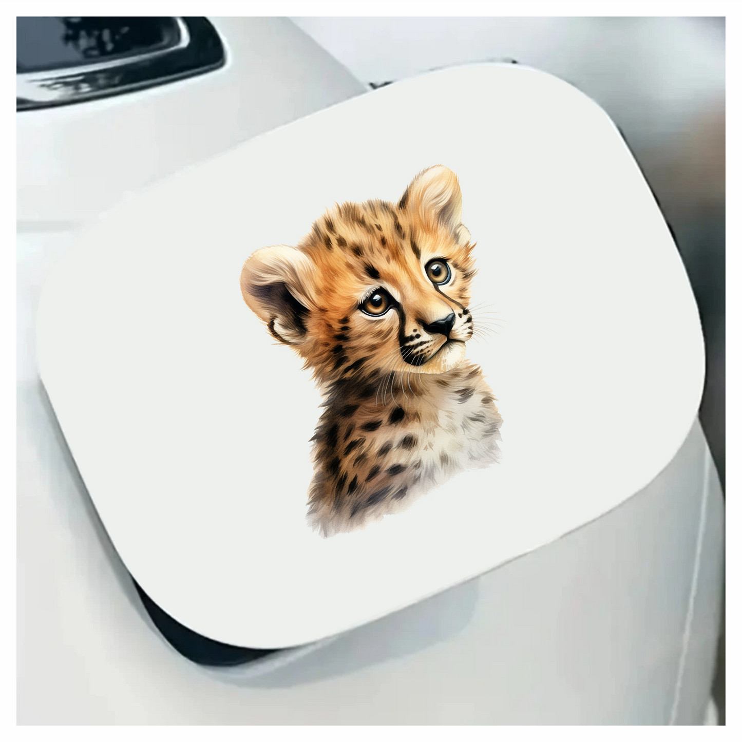 Brown Cheetah Cub With Black Spots Vinyl Sticker Decal