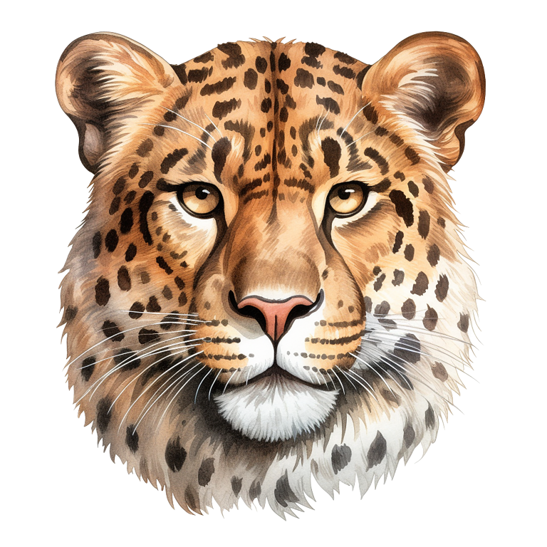 Brown Leopard Face With Black Spots Vinyl Sticker Decal