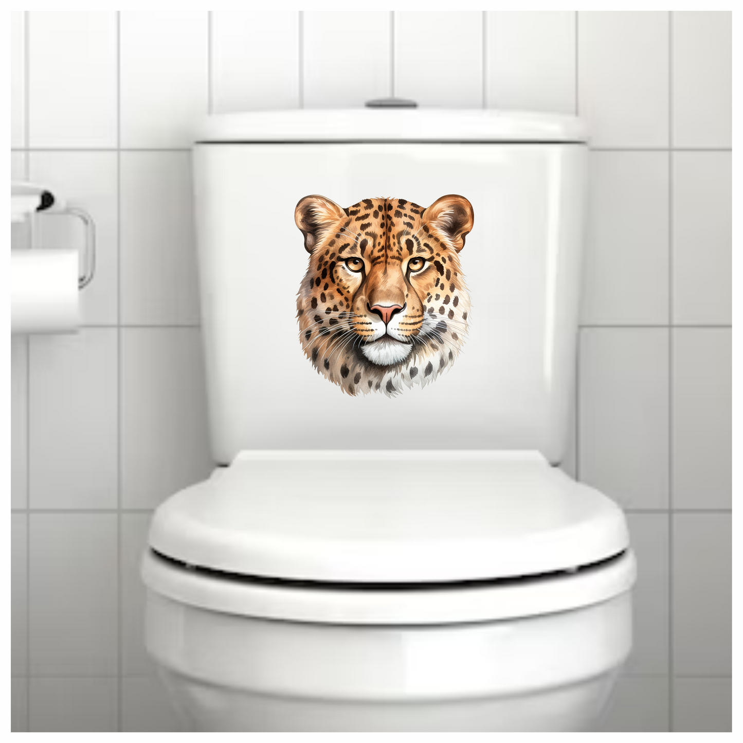 Brown Leopard Face With Black Spots Vinyl Sticker Decal