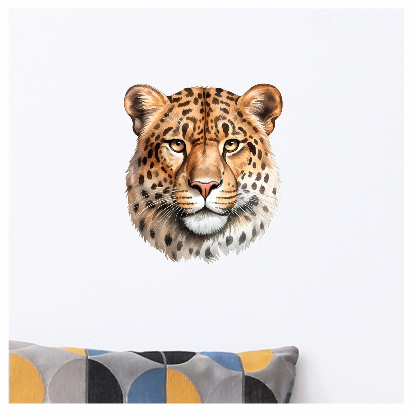 Brown Leopard Face With Black Spots Vinyl Sticker Decal