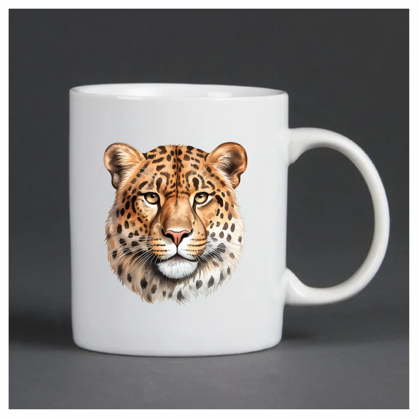 Brown Leopard Face With Black Spots Vinyl Sticker Decal