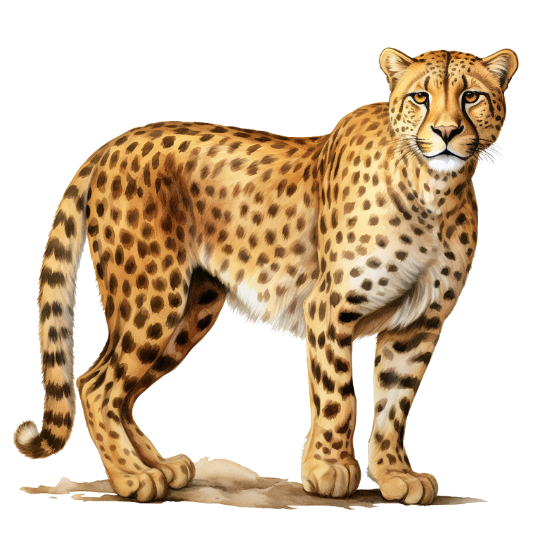 Brown Cheetah With Black Body Spots Vinyl Sticker Decal