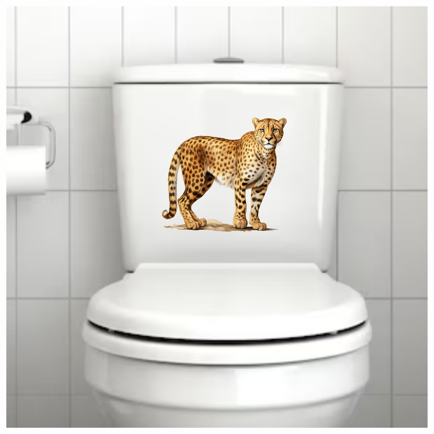 Brown Cheetah With Black Body Spots Vinyl Sticker Decal