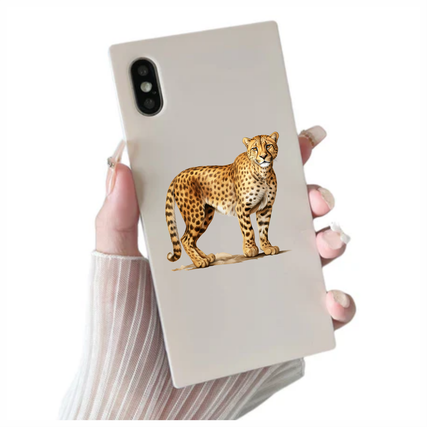 Brown Cheetah With Black Body Spots Vinyl Sticker Decal