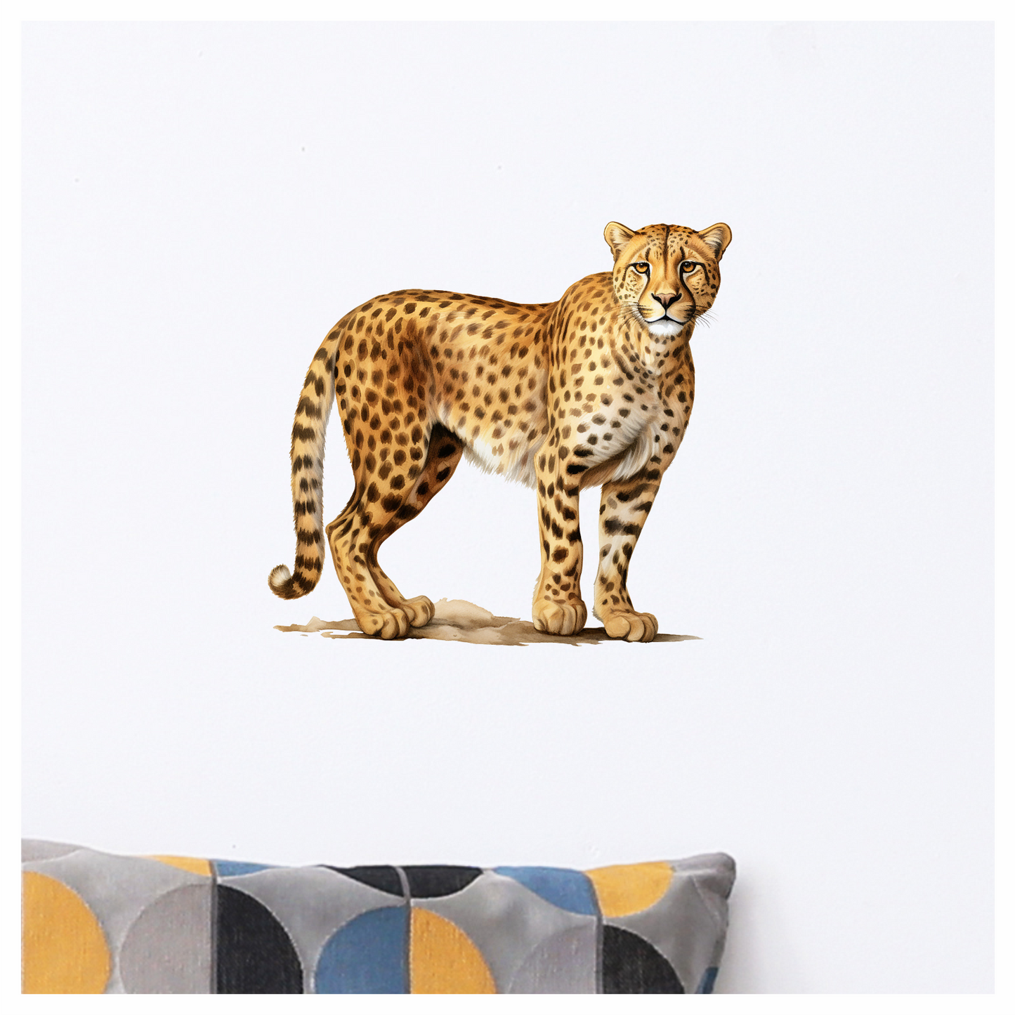 Brown Cheetah With Black Body Spots Vinyl Sticker Decal